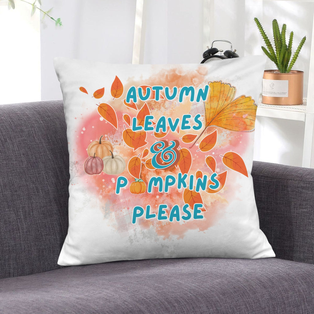 Autumn Leaves Velvet Pillow Case 18 x 18 inch (One Side)