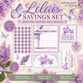 Lilac Savings Set — 6 printable savings pages with lilac floral and butterfly design by Making Cents with Mycki