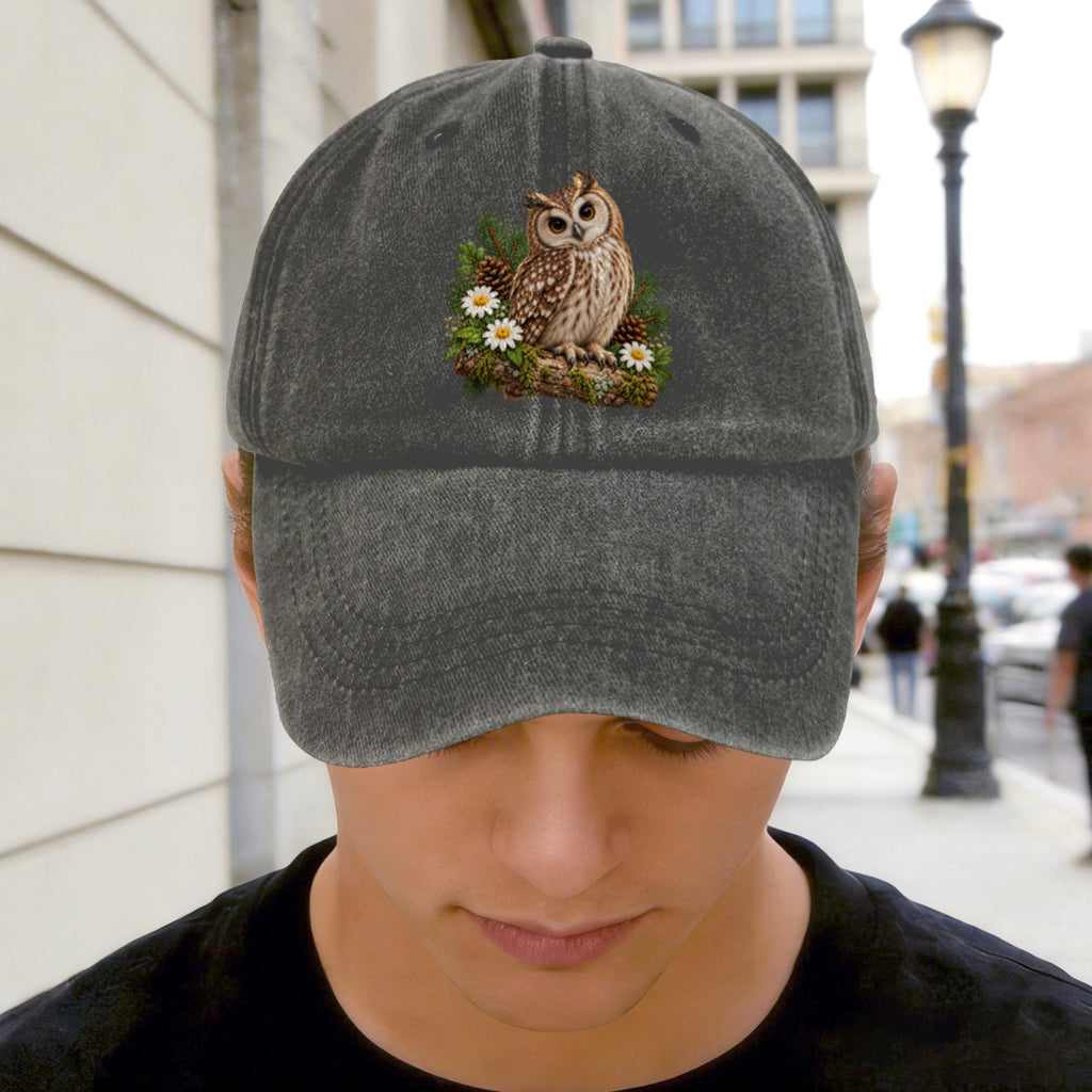 Owl Washed Baseball Cap