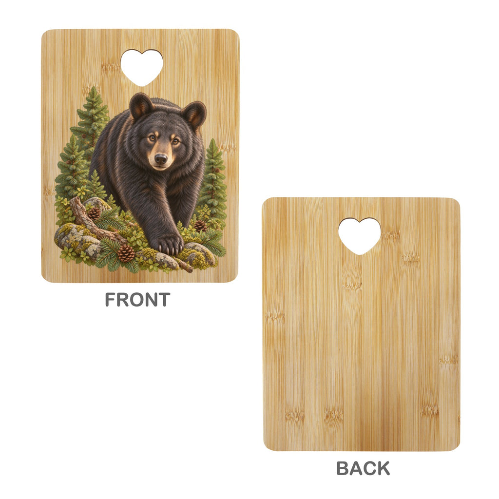 Bear Heart-Shaped Cutout Cutting Board