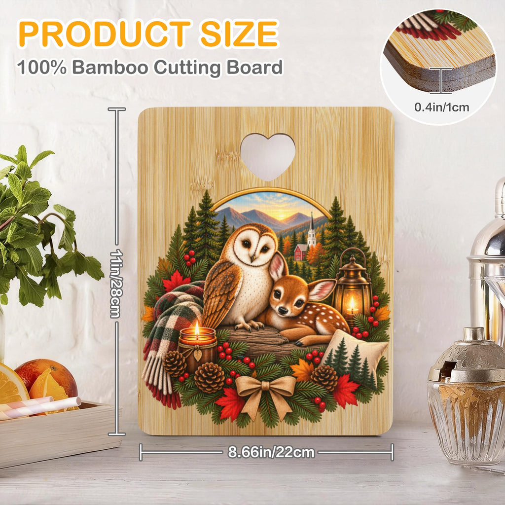 Howlet and Fawn Signature Collection Heart-Shaped Cutout Cutting Board