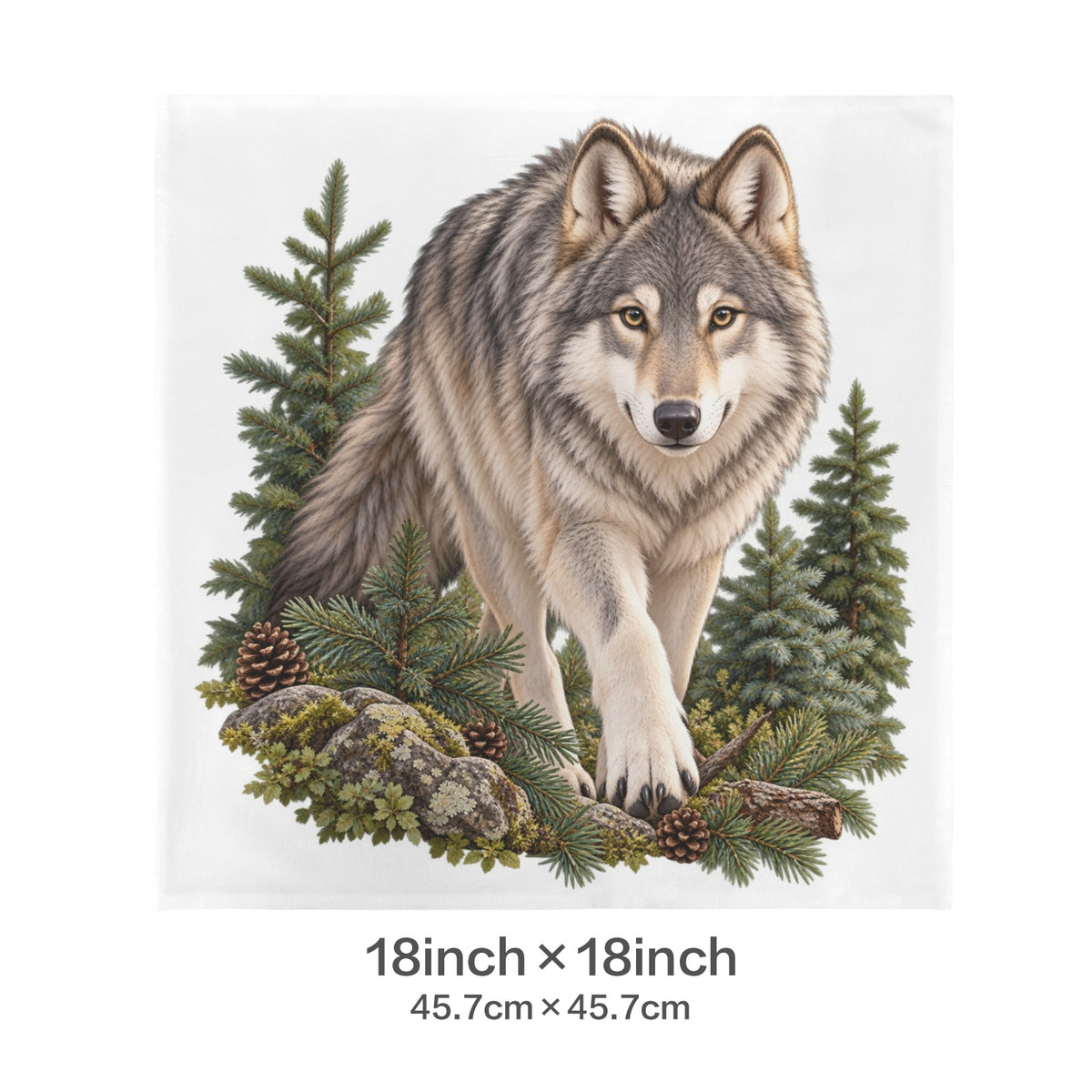Wolf Velvet Pillow Case 18 x 18inch (One Side)