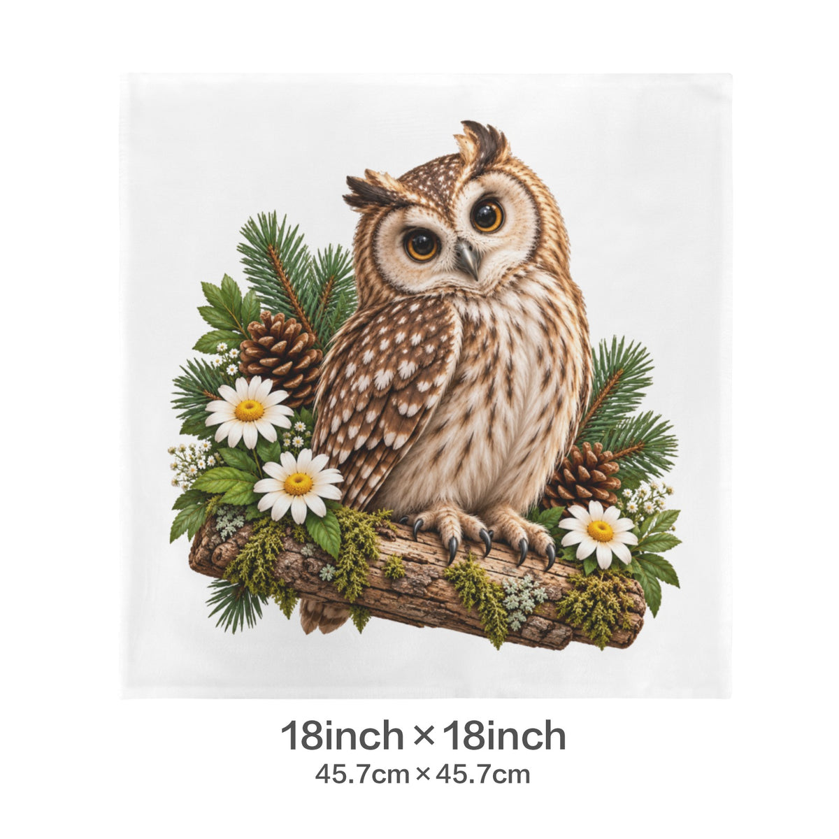 Owl Velvet Pillow Case 18 x 18 inch (One Side)