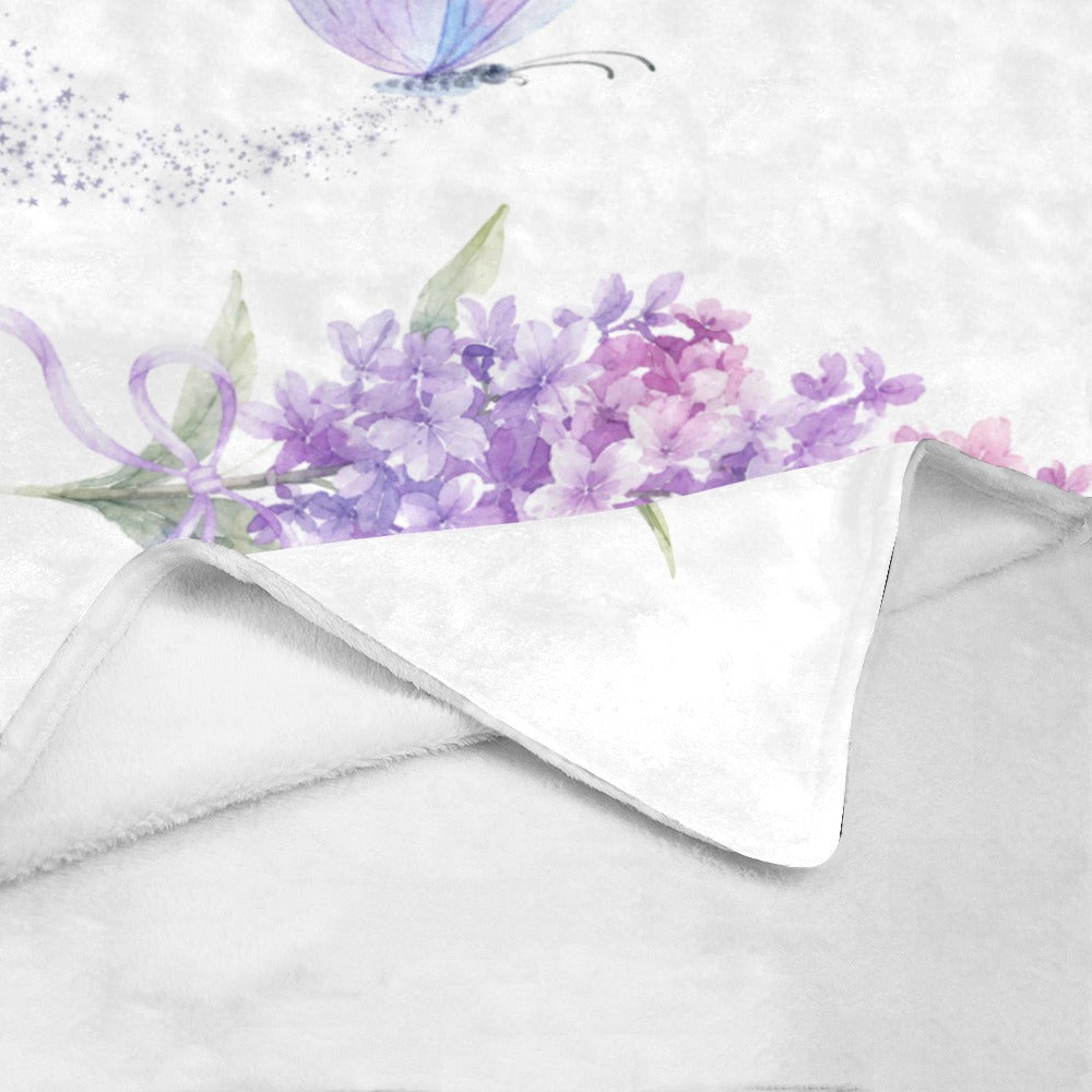 Lilac Butterfly Ultra-Soft Micro Fleece Throw Blanket 50"x60"
