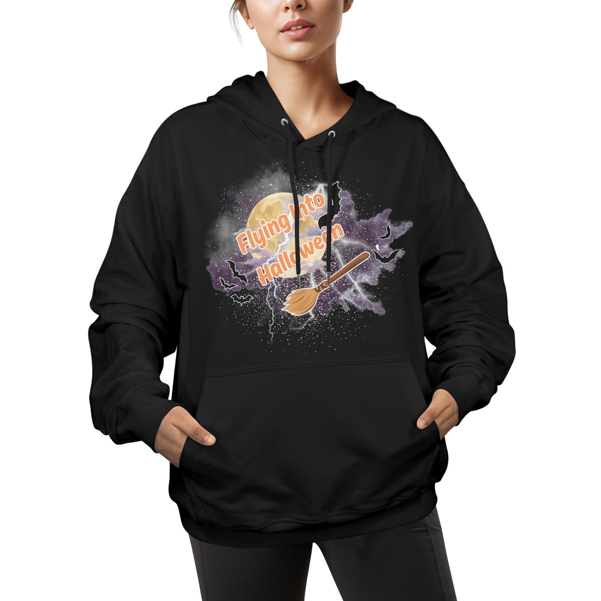 Flying Into Halloween Women's Polyester Hoodie