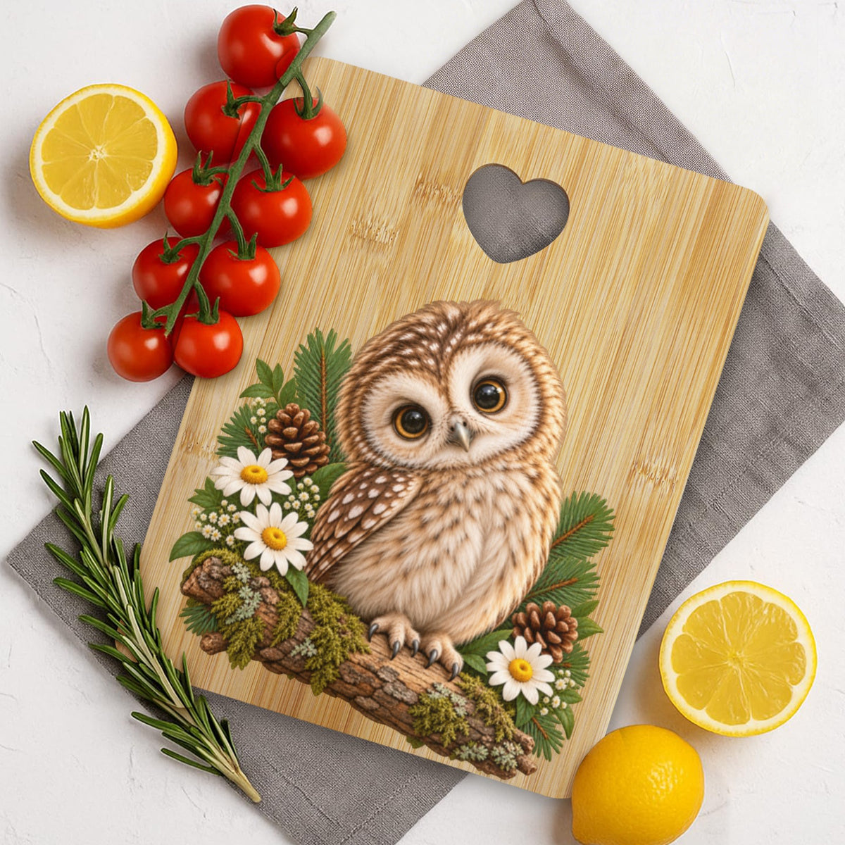 Howlet Heart-Shaped Cutout Cutting Board
