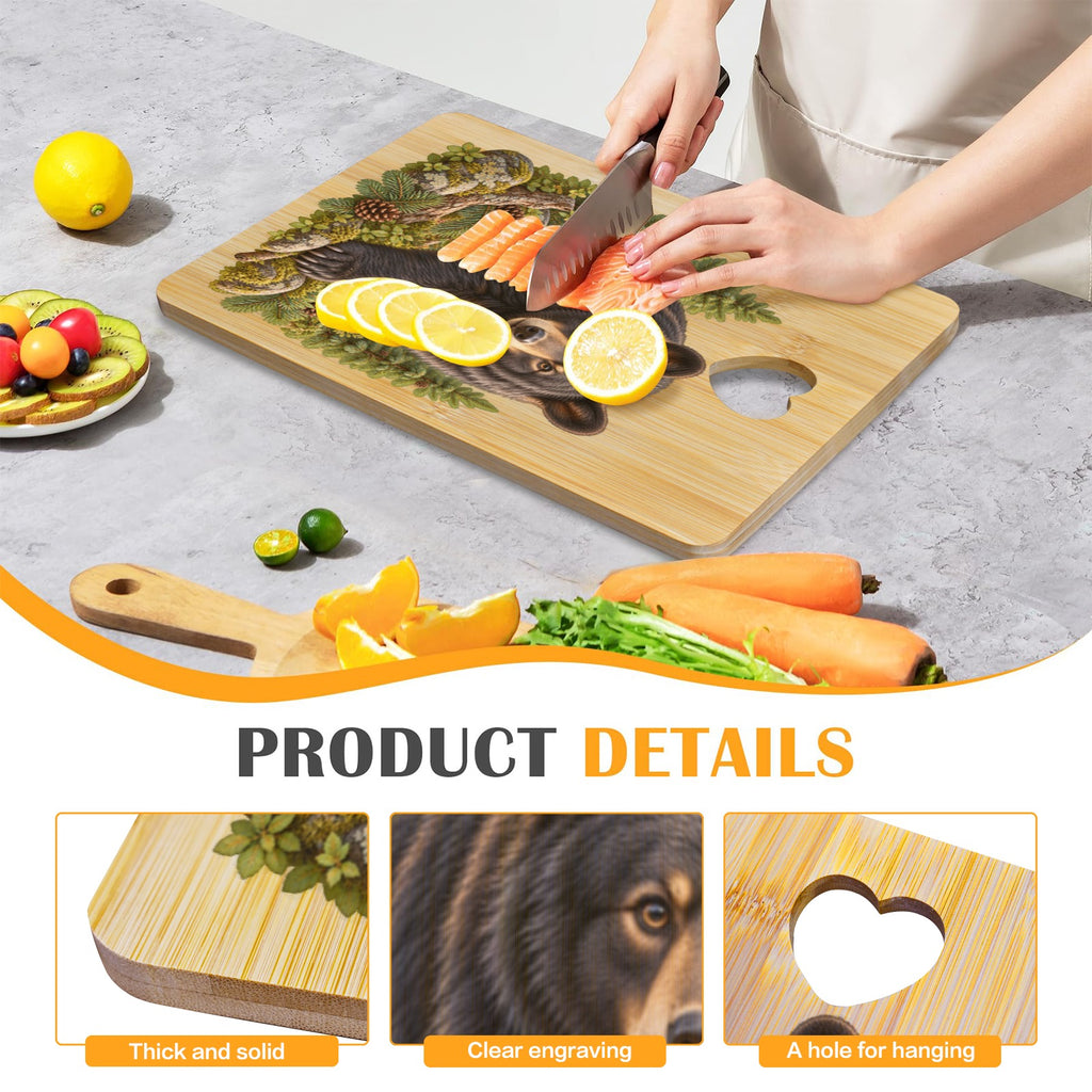 Bear Heart-Shaped Cutout Cutting Board