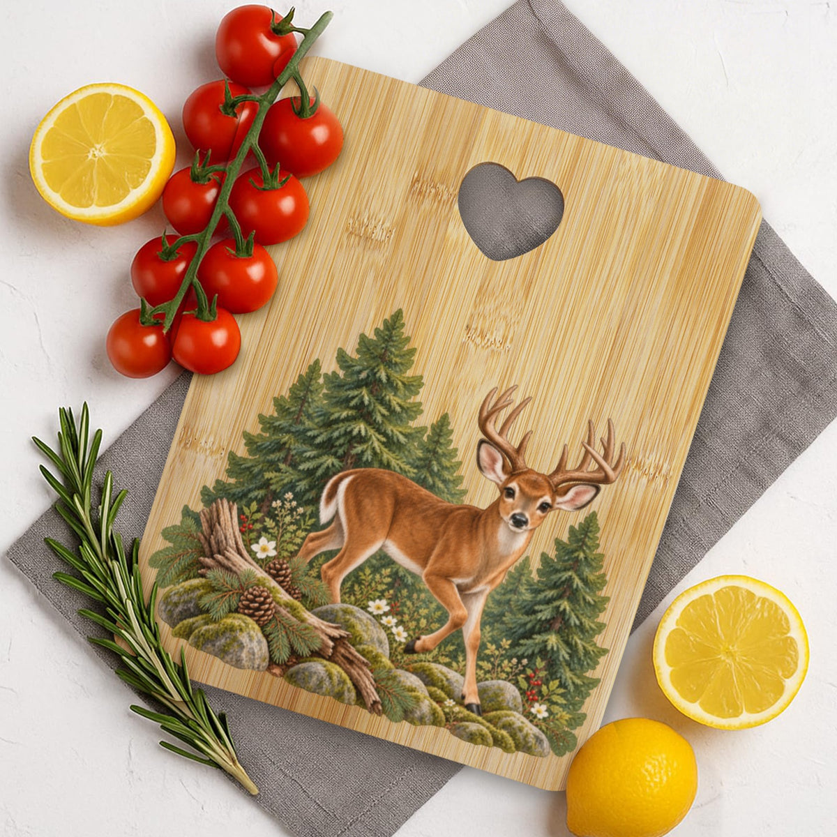 Buck Heart-Shaped Cutout Cutting Board