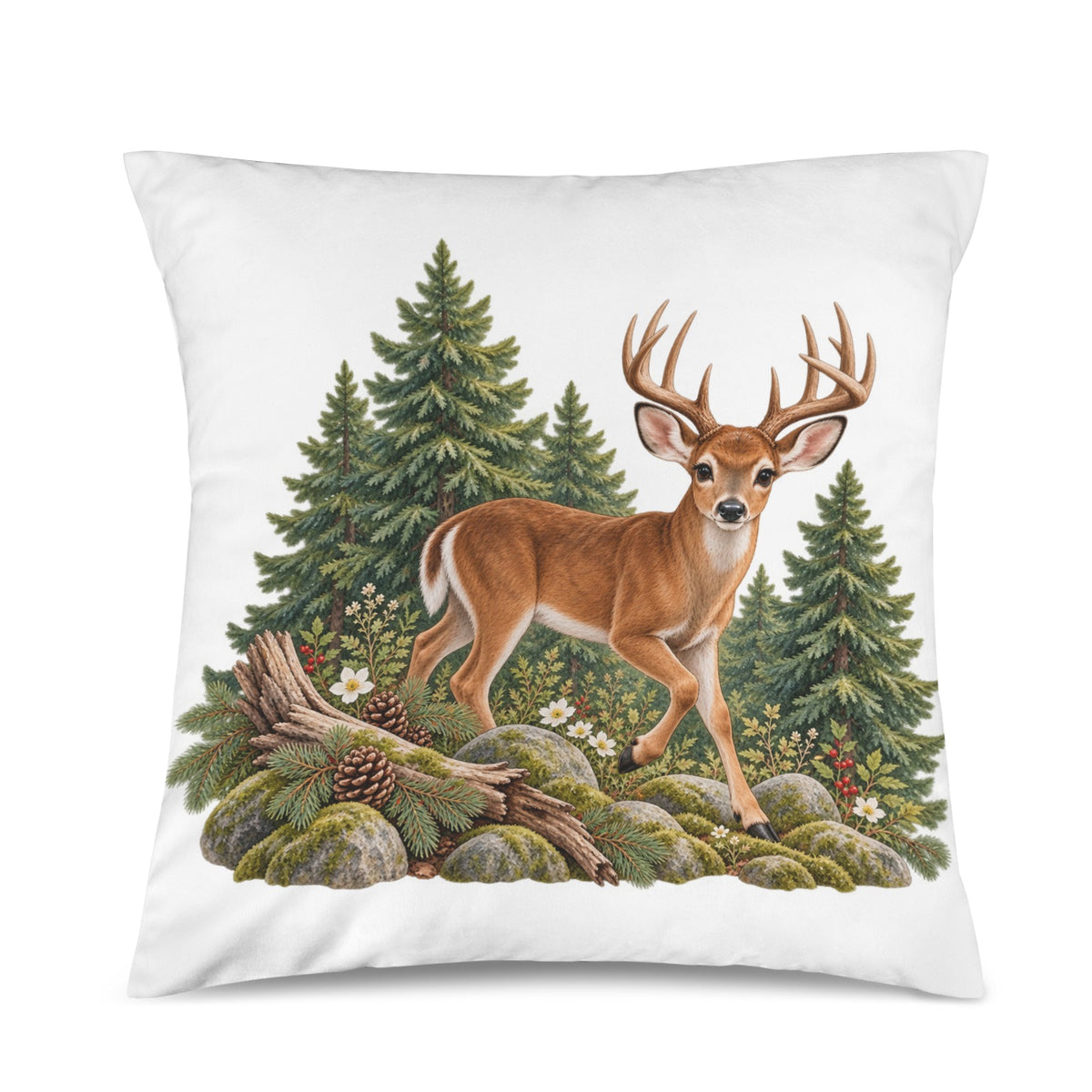Buck Velvet Pillow Case 18 x 18 inch (One Side)