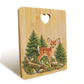 Fawn Heart-Shaped Cutout Cutting Board