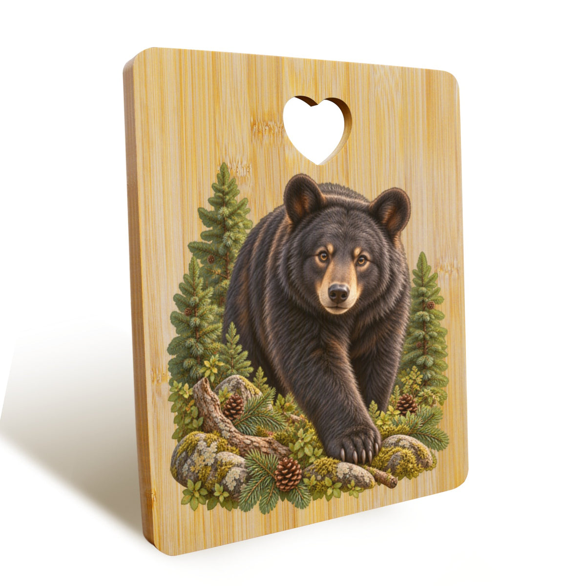 Bear Heart-Shaped Cutout Cutting Board