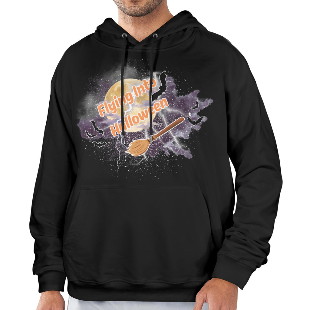 Flying Into Halloween Men's Polyester Hoodie