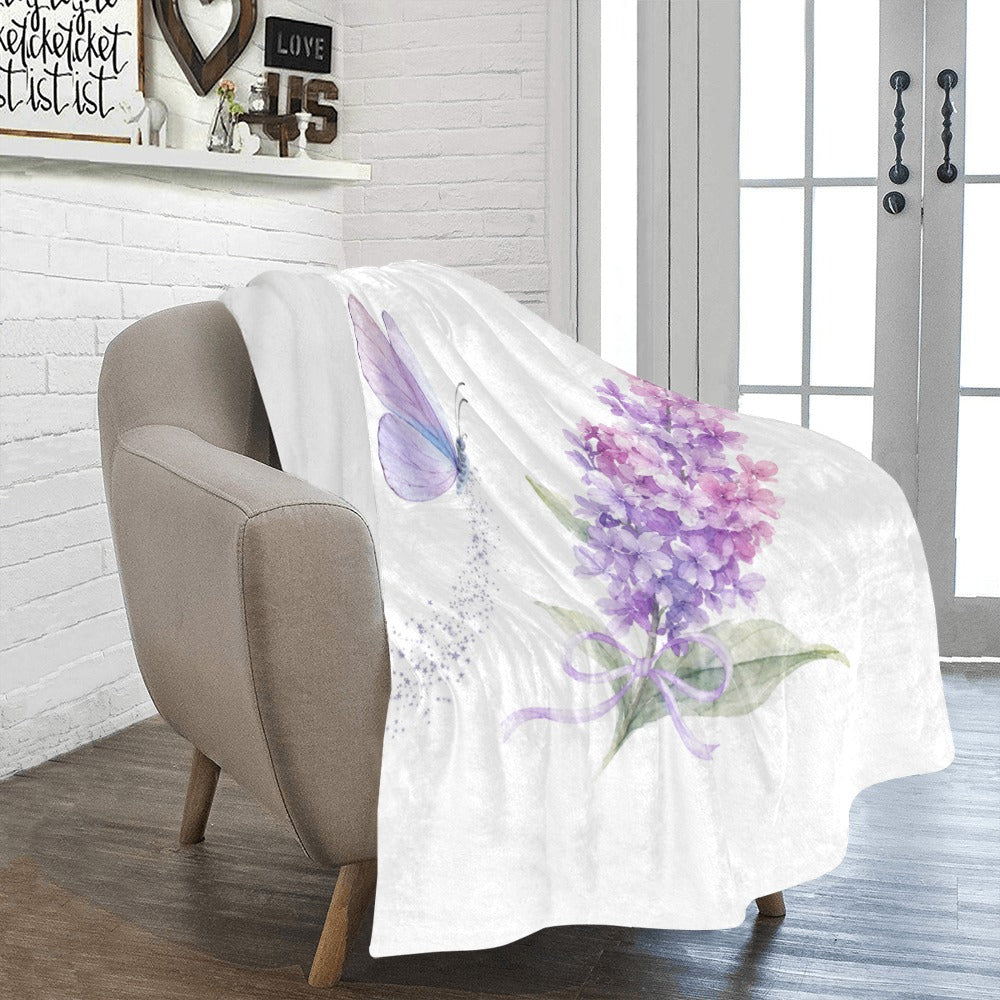 Lilac Butterfly Ultra-Soft Micro Fleece Throw Blanket 50"x60"