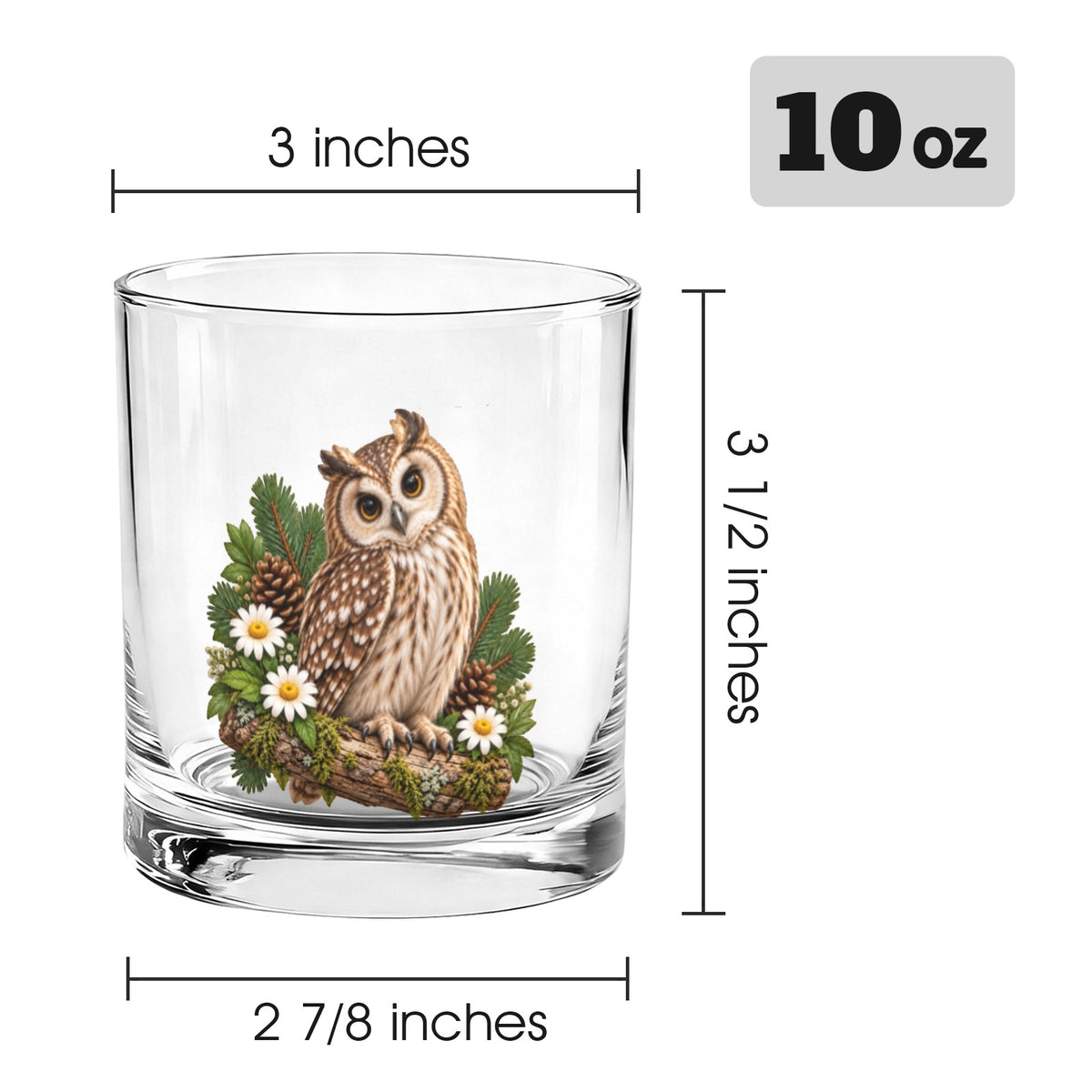 Owl 10oz Whiskey Glass