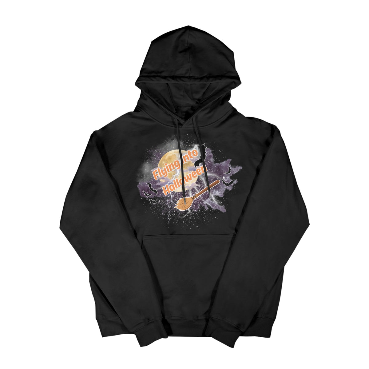 Flying Into Halloween Men's Polyester Hoodie