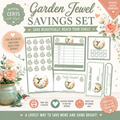 Garden Jewel Savings Set — printable savings templates with hummingbird and gem designs by Making Cents with Mycki