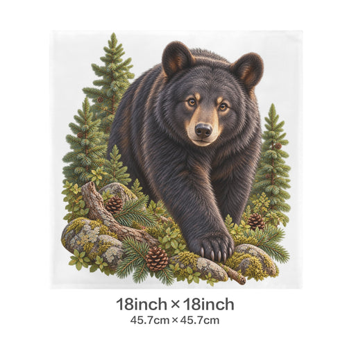 Black Bear Velvet Pillow Case 18 x 18 inch (One Side)