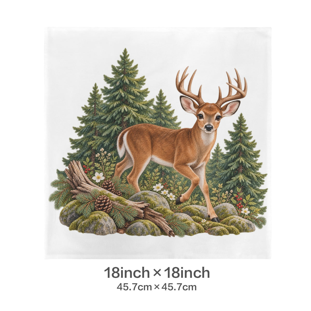 Buck Velvet Pillow Case 18 x 18 inch (One Side)