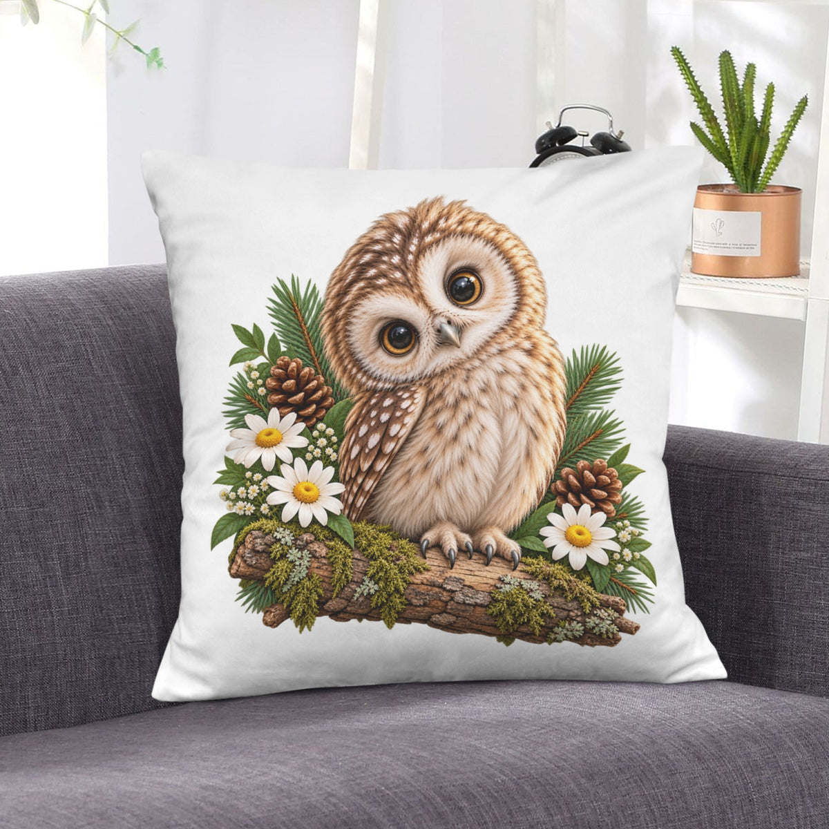 Howlet Velvet Pillow Case 18 x 18 inch (One Side)
