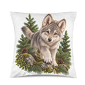 Wolf Cub Velvet Pillow Case 18 x 18 inch (One Side)