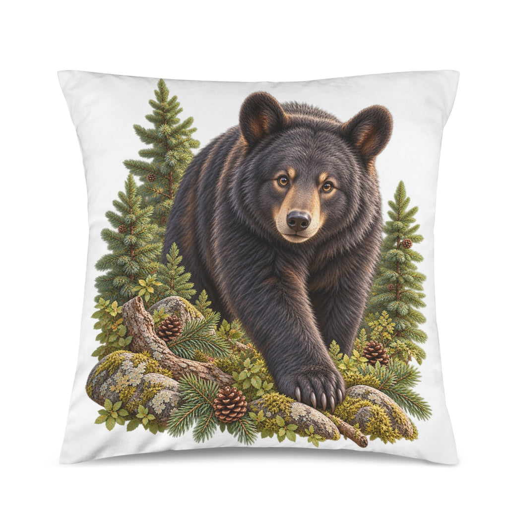 Black Bear Velvet Pillow Case 18 x 18 inch (One Side)