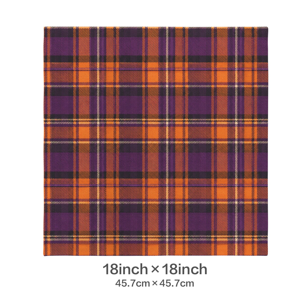 Plum & Orange Tartan Velvet Pillow Cover, 18x18