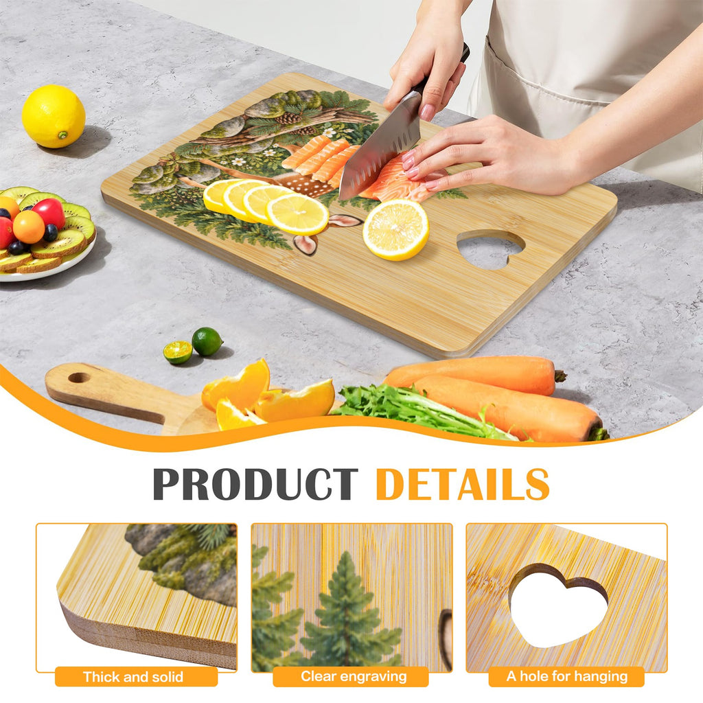 Fawn Heart-Shaped Cutout Cutting Board
