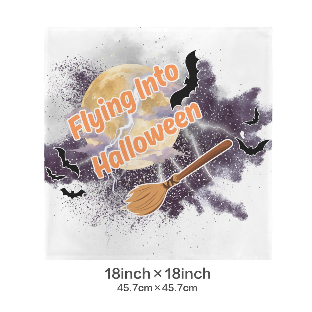 Flying Into Halloween Velvet Pillow Case 18 x 18 inch (One Side)