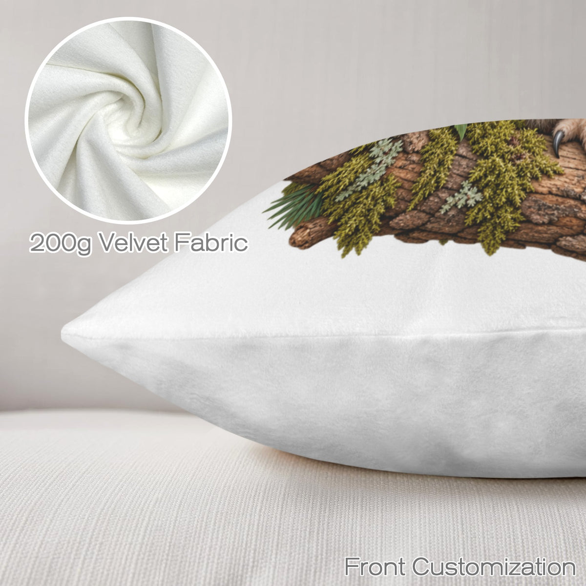 Howlet Velvet Pillow Case 18 x 18 inch (One Side)