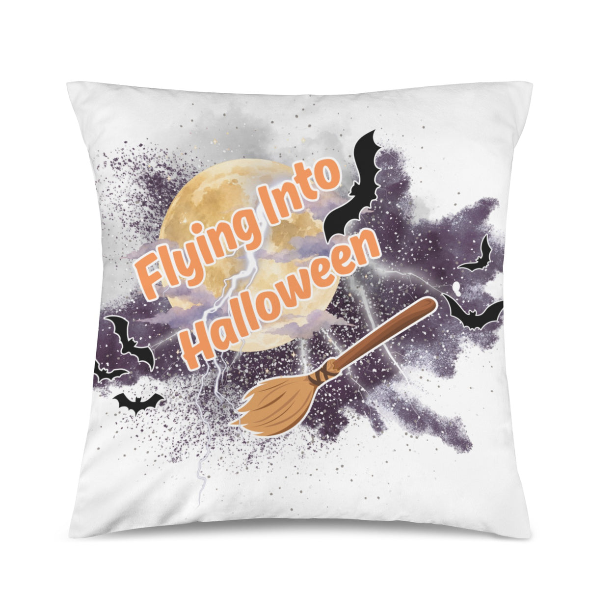 Flying Into Halloween Velvet Pillow Case 18 x 18 inch (One Side)