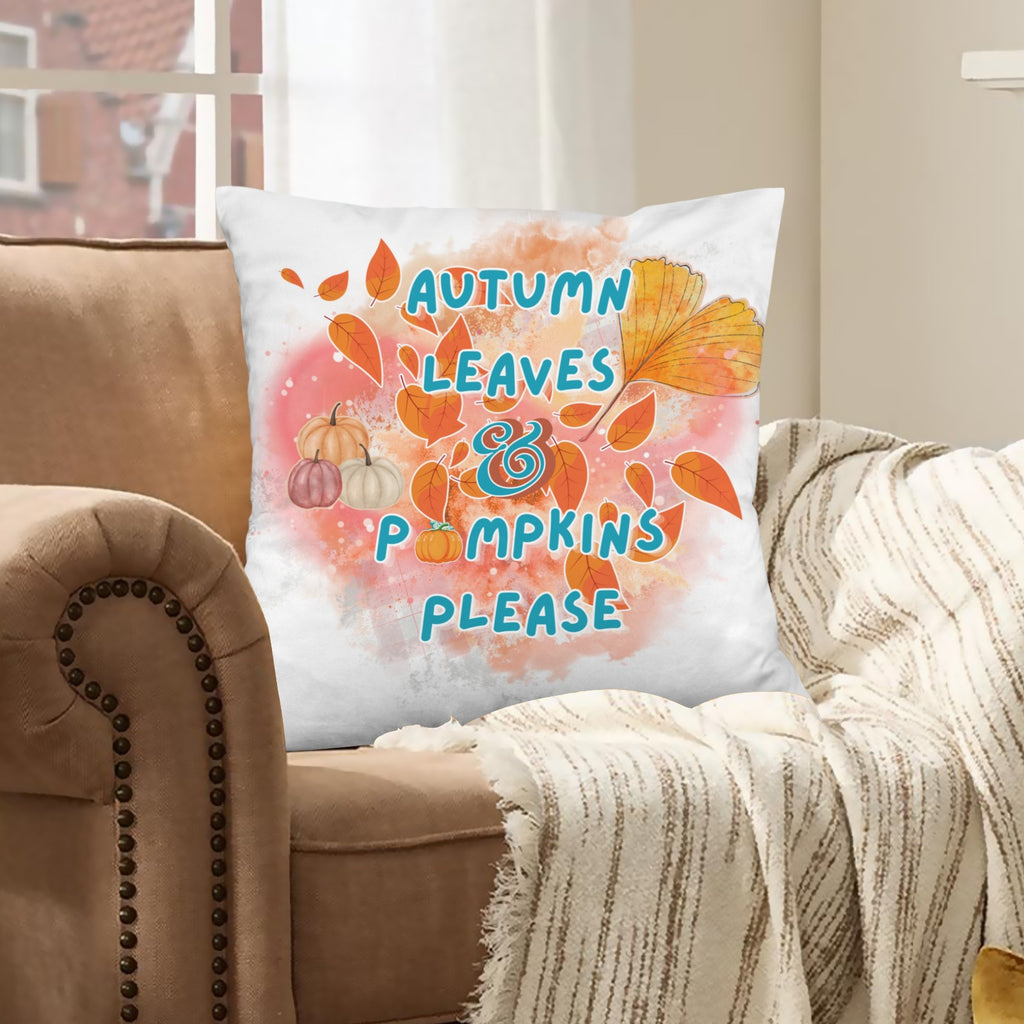 Autumn Leaves Velvet Pillow Case 18 x 18 inch (One Side)