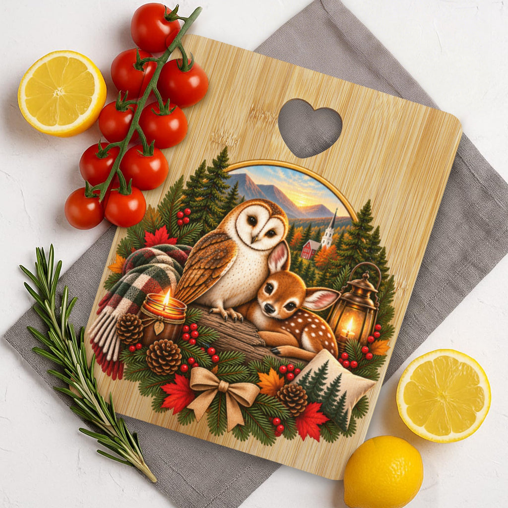 Howlet and Fawn Signature Collection Heart-Shaped Cutout Cutting Board