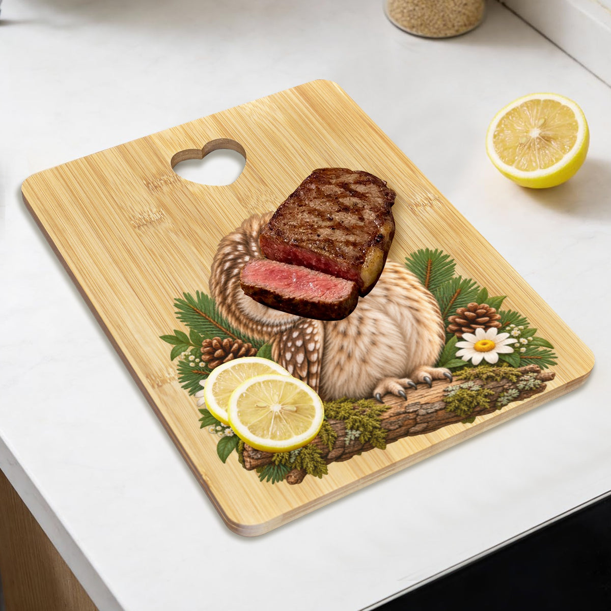 Howlet Heart-Shaped Cutout Cutting Board