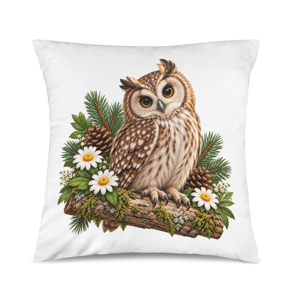 Owl Velvet Pillow Case 18 x 18 inch (One Side)