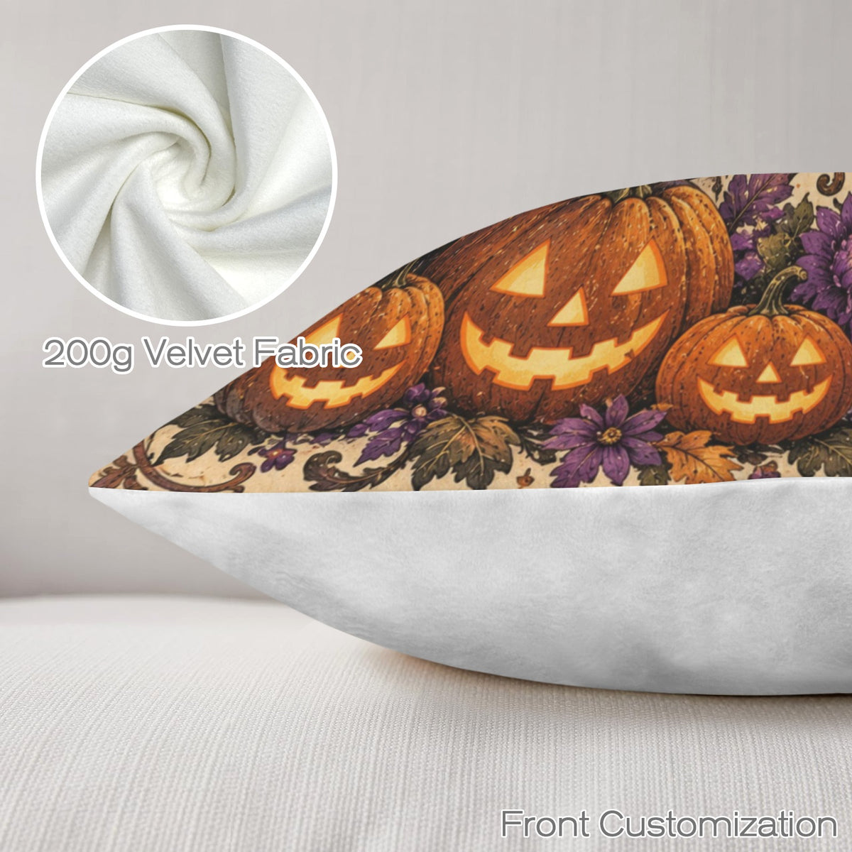 Boo! Velvet Pillow Cover, 18x18