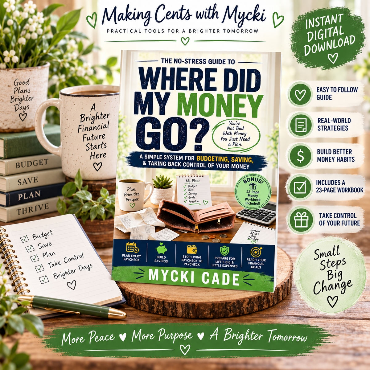 Where Did My Money Go? digital budget guide by Mycki Cade — instant download