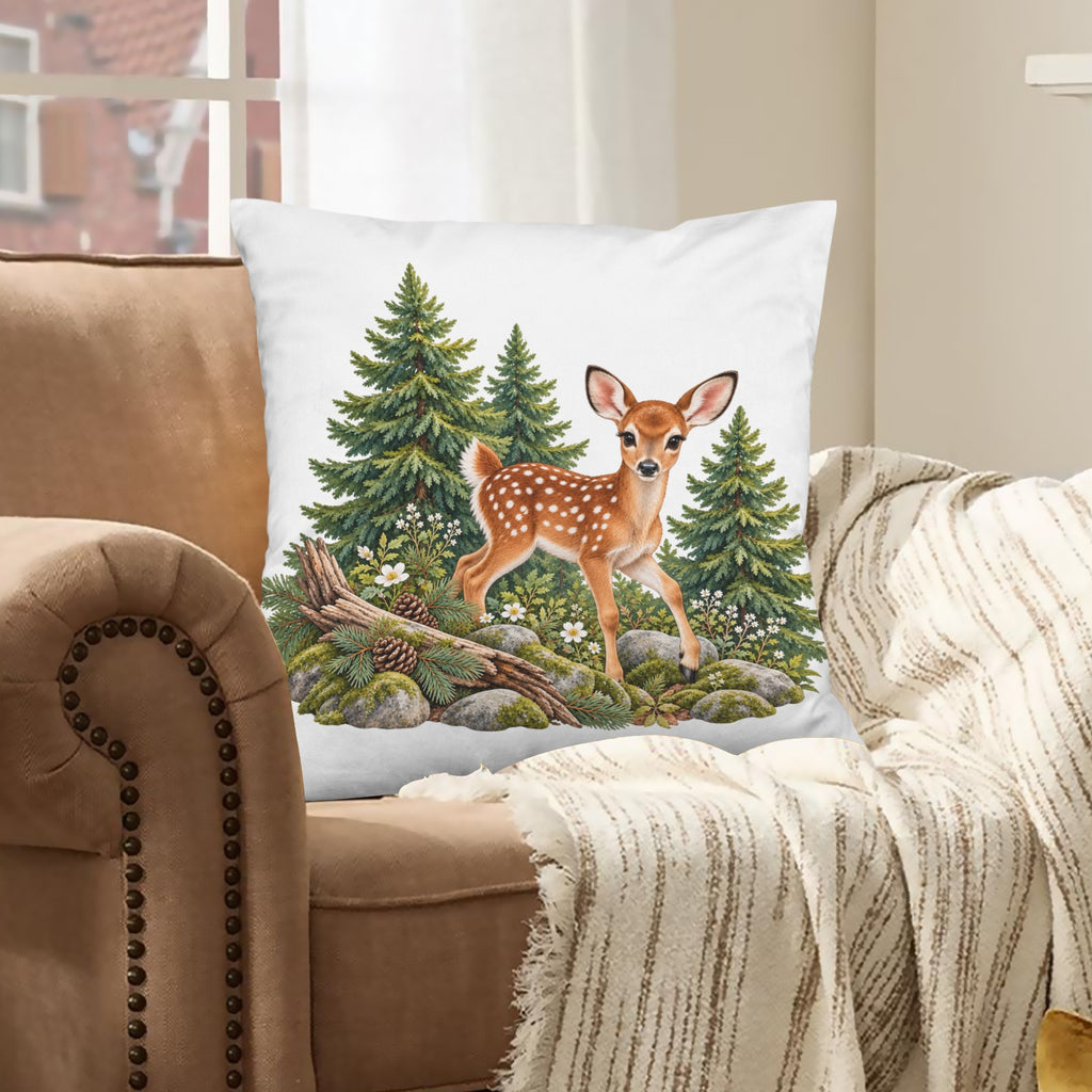 Fawn Velvet Pillow Case 18 x 18 inch (One Side)