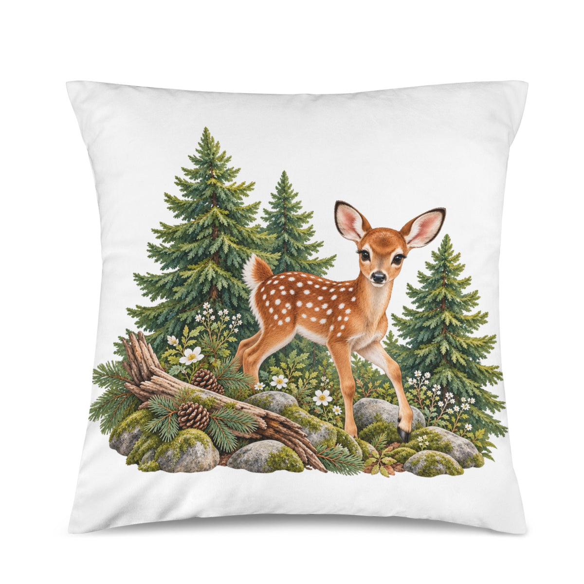 Fawn Velvet Pillow Case 18 x 18 inch (One Side)