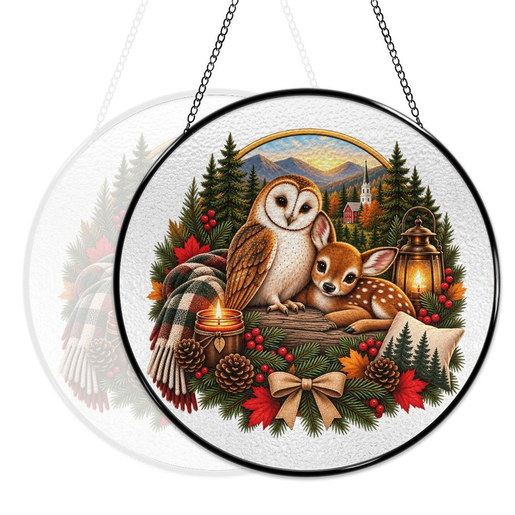 Howlet and Fawn Signature Collection Glass Suncatcher