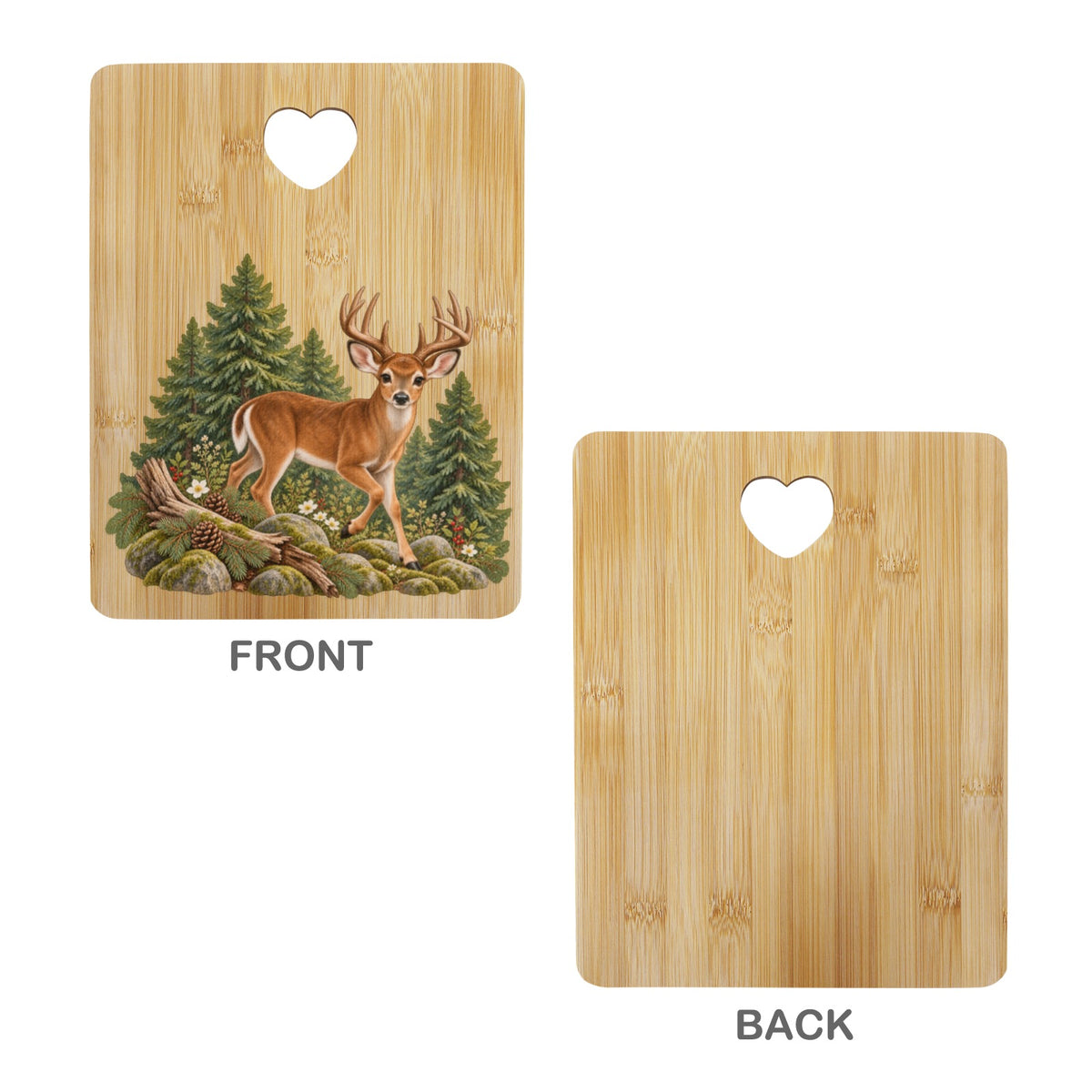 Buck Heart-Shaped Cutout Cutting Board